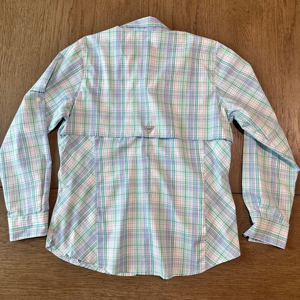 Columbia Women’s PFG Button Down Shirt Size Large Plaid - Picture 8 of 11